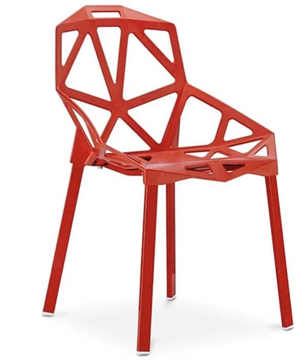 Chaise moderne avec accoudoirs polypropylène rouge Spider - Photo n°1