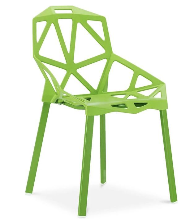 Chaise moderne avec accoudoirs polypropylène vert Spider - Photo n°1