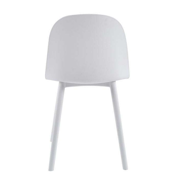 Chaise moderne blanche avec un coussin d'assise en velours blanc Koupa - Photo n°5
