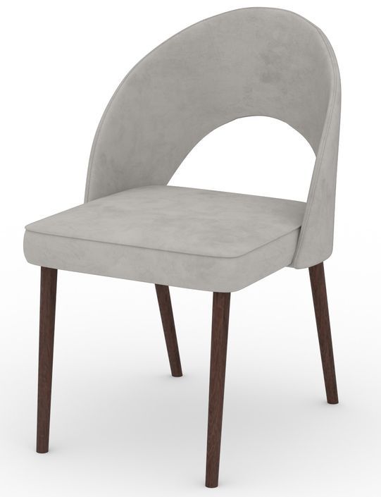 Chaise moderne en bois Noyer foncé et tissu 34 coloris au choix Cekuza - Photo n°1