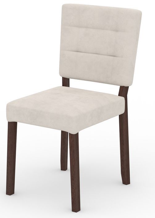 Chaise moderne en bois Noyer foncé et tissu 34 coloris au choix Kloba - Photo n°1