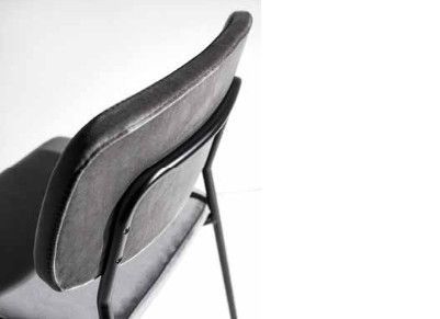 Chaise moderne en velours et pieds en laiton brossé doré Zola - Lot de 2 - Photo n°4