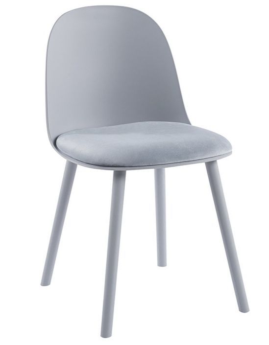 Chaise moderne gris avec un coussin d'assise en velours Koupa - Photo n°1