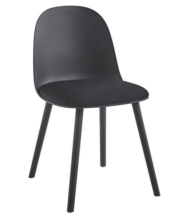 Chaise moderne noir avec un coussin d'assise en velours Koupa - Photo n°1