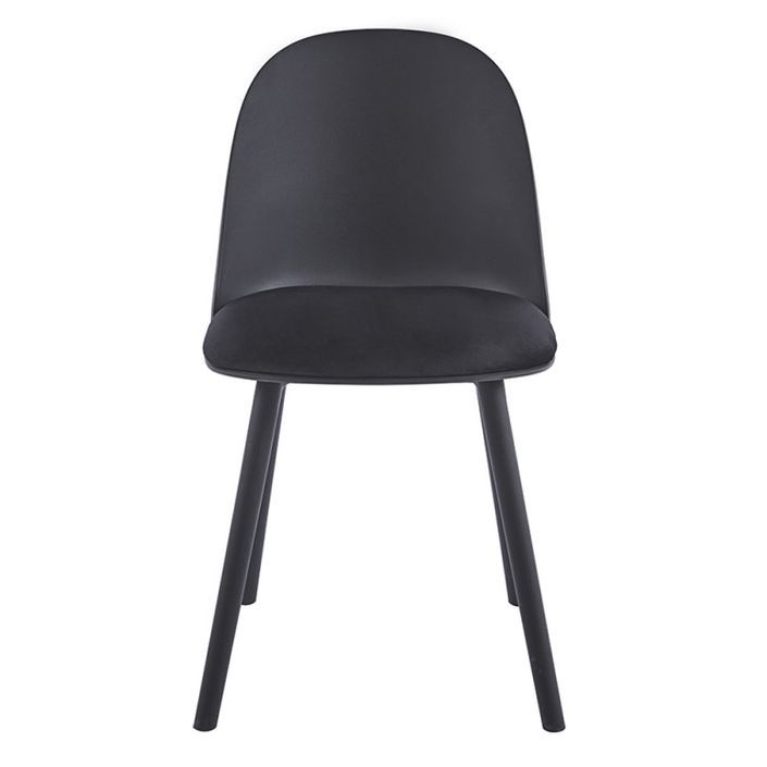 Chaise moderne noir avec un coussin d'assise en velours Koupa - Photo n°5