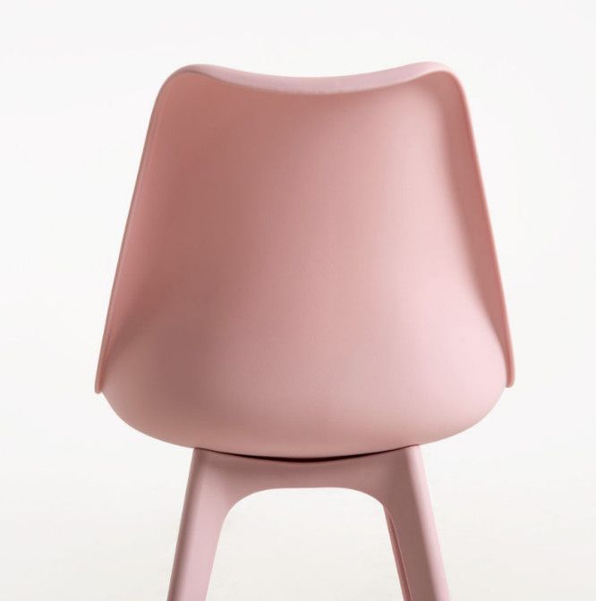 Chaise moderne polypropylène et coussin d'assise simili cuir rose Arko - Lot de 2 - Photo n°6