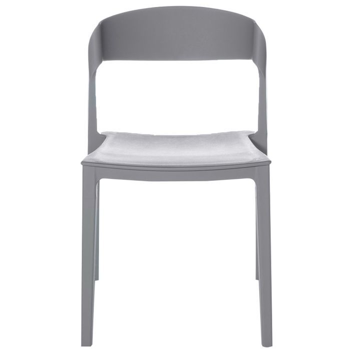 Chaise moderne polypropylène gris Adel - Photo n°4