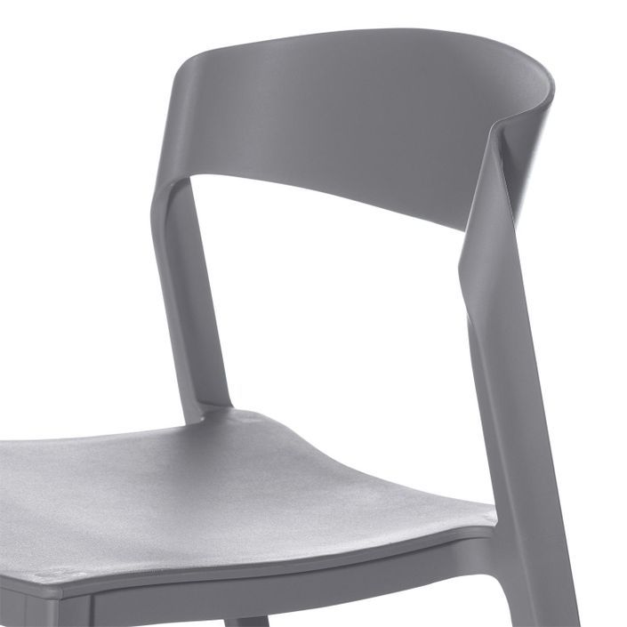 Chaise moderne polypropylène gris Adel - Photo n°5