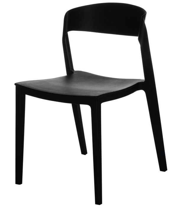 Chaise moderne polypropylène noir Adel - Photo n°1
