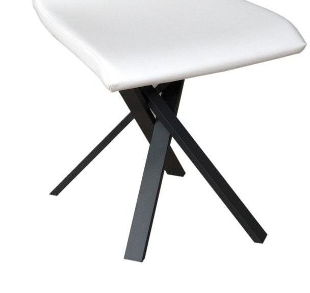 Chaise moderne simili cuir blanc et pieds métal anthracite Amanda - Photo n°8