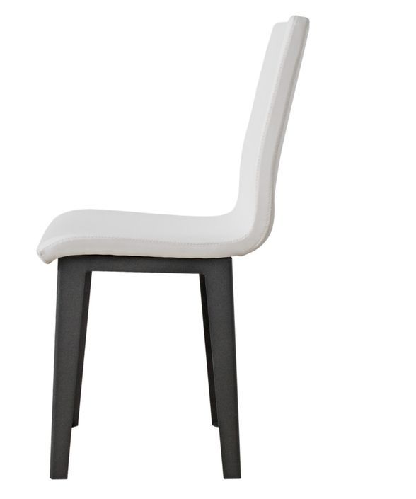 Chaise moderne simili cuir blanc et pieds métal anthracite Sofy - Photo n°1