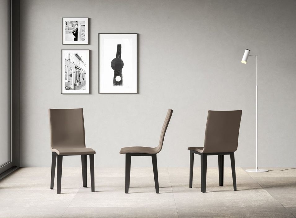 Chaise moderne simili cuir blanc et pieds métal anthracite Sofy - Photo n°5