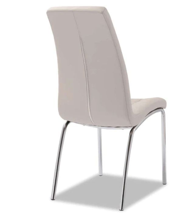 Chaise moderne simili cuir et pieds métal chromé Maeva - Lot de 6 - Photo n°3
