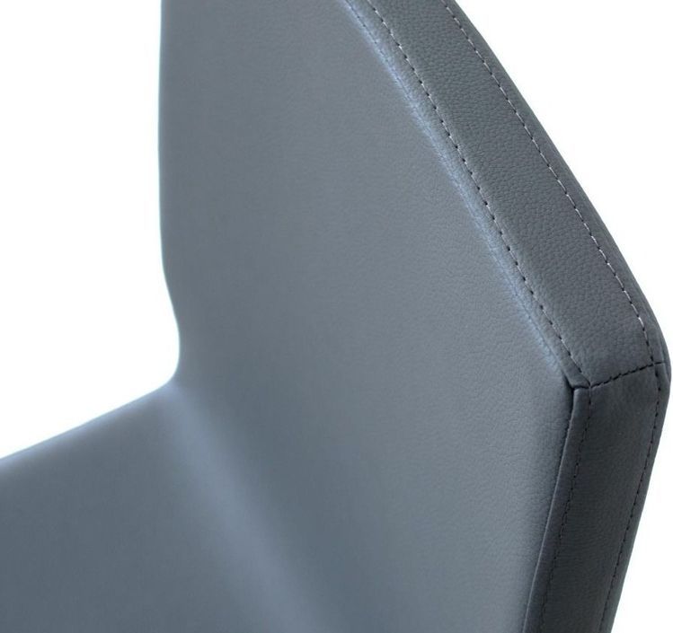 Chaise moderne simili cuir gris et pieds métal anthracite Sofy - Photo n°7