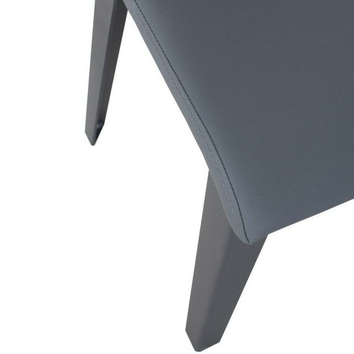 Chaise moderne simili cuir gris et pieds métal anthracite Sofy - Photo n°8