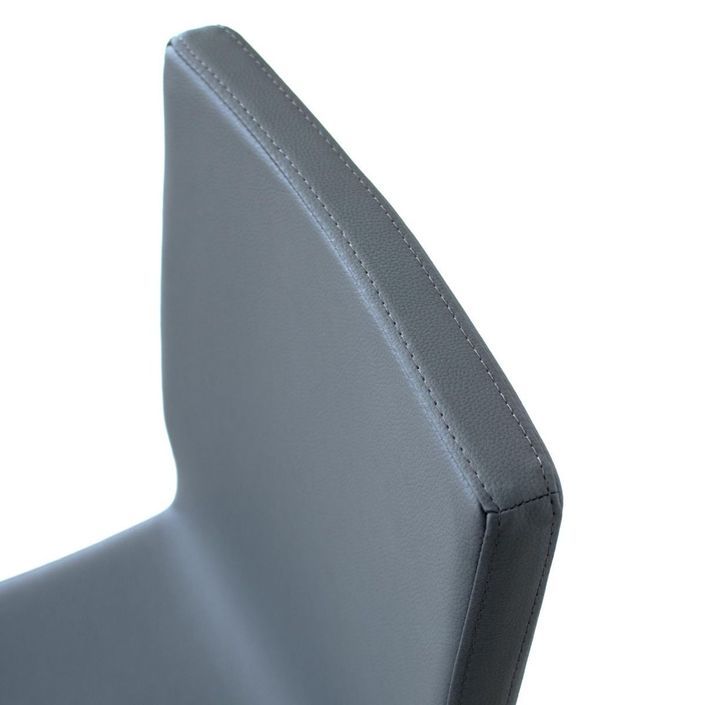 Chaise moderne simili cuir gris et pieds métal anthracite Amanda - Photo n°6