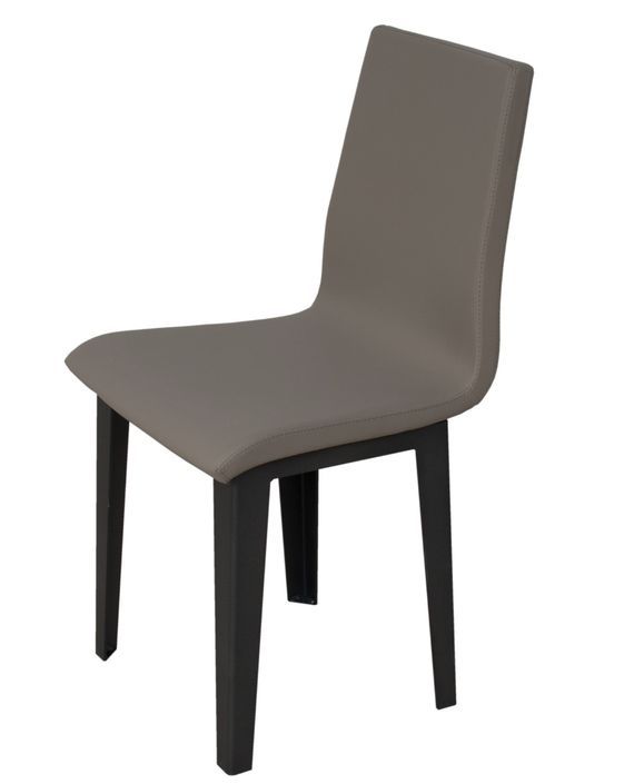 Chaise moderne simili cuir marron et pieds métal anthracite Sofy - Photo n°1