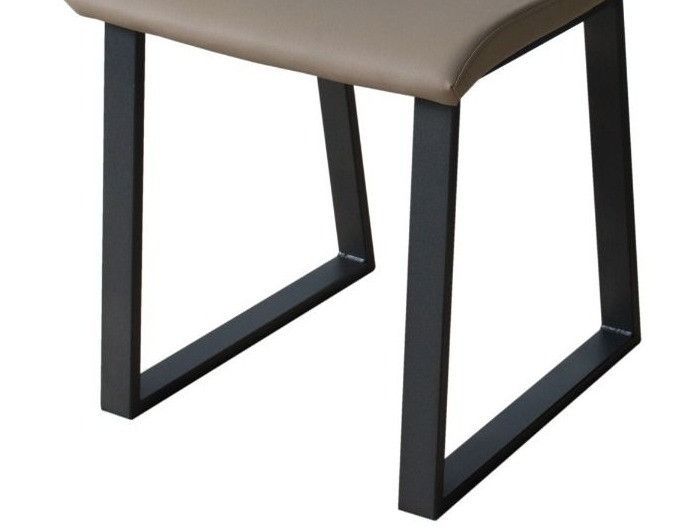 Chaise moderne simili cuir marron et pieds métal anthracite Bary - Photo n°8