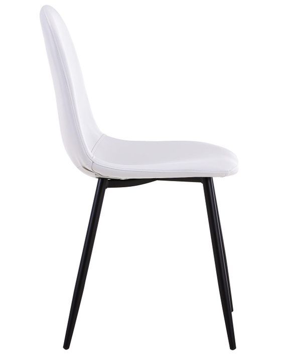 Chaise moderne similicuir blanc pieds métal noir Garo - Lot de 4 - Photo n°4