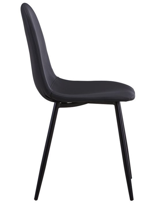 Chaise moderne similicuir et pieds métal noirs Garo - Lot de 4 - Photo n°4
