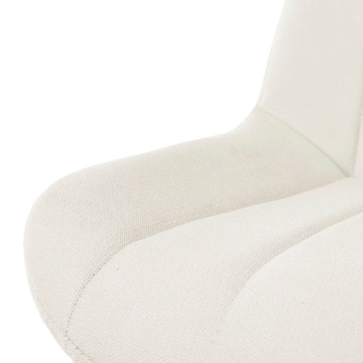 Chaise moderne tissu beige clair matelassé et pieds métal noir Liza - Photo n°5