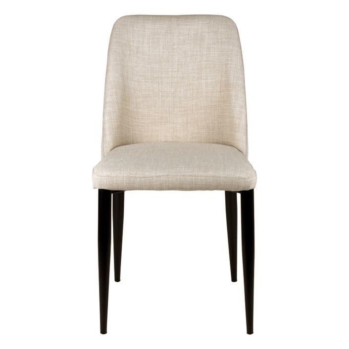 Chaise moderne tissu beige clair rembourré et pieds métal noir Maliza - Photo n°3