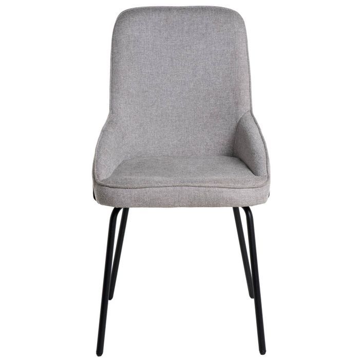 Chaise moderne tissu gris clair et pieds métal noir Loven - Photo n°4