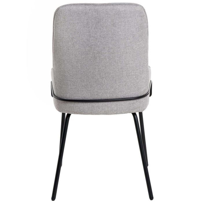 Chaise moderne tissu gris clair et pieds métal noir Loven - Photo n°5