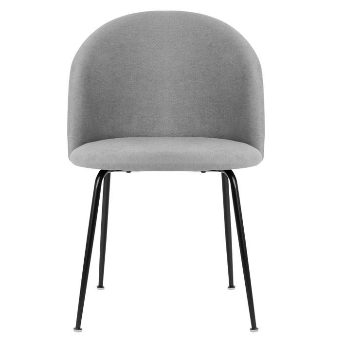 Chaise moderne tissu gris clair rembourré et pieds métal noir Louba - Photo n°4