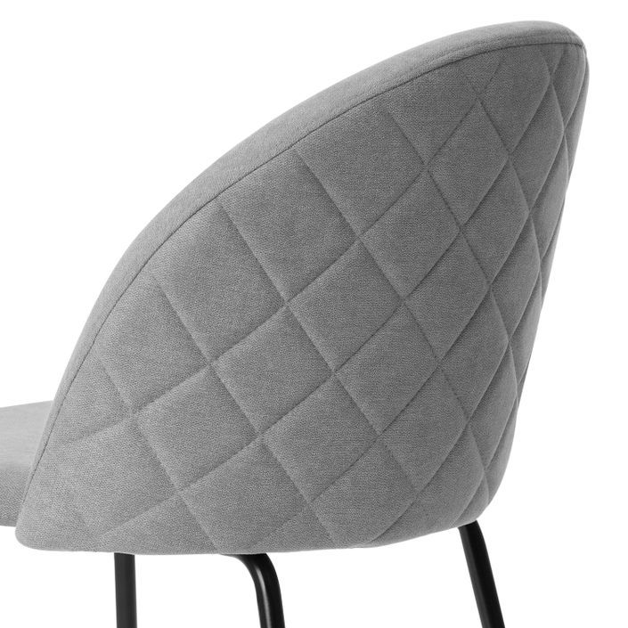 Chaise moderne tissu gris clair rembourré et pieds métal noir Louba - Photo n°6