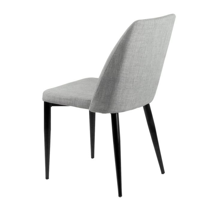 Chaise moderne tissu gris clair rembourré et pieds métal noir Maliza - Photo n°2