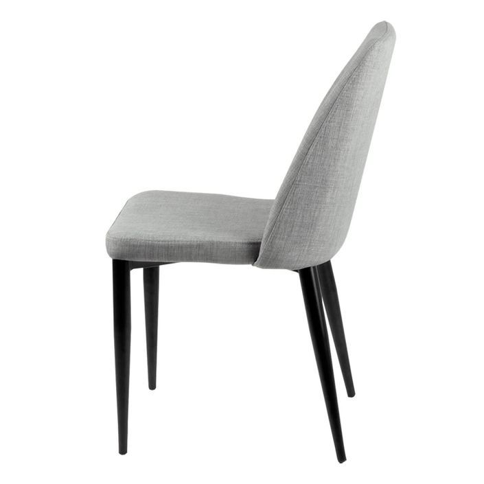 Chaise moderne tissu gris clair rembourré et pieds métal noir Maliza - Photo n°3