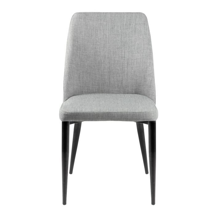 Chaise moderne tissu gris clair rembourré et pieds métal noir Maliza - Photo n°4