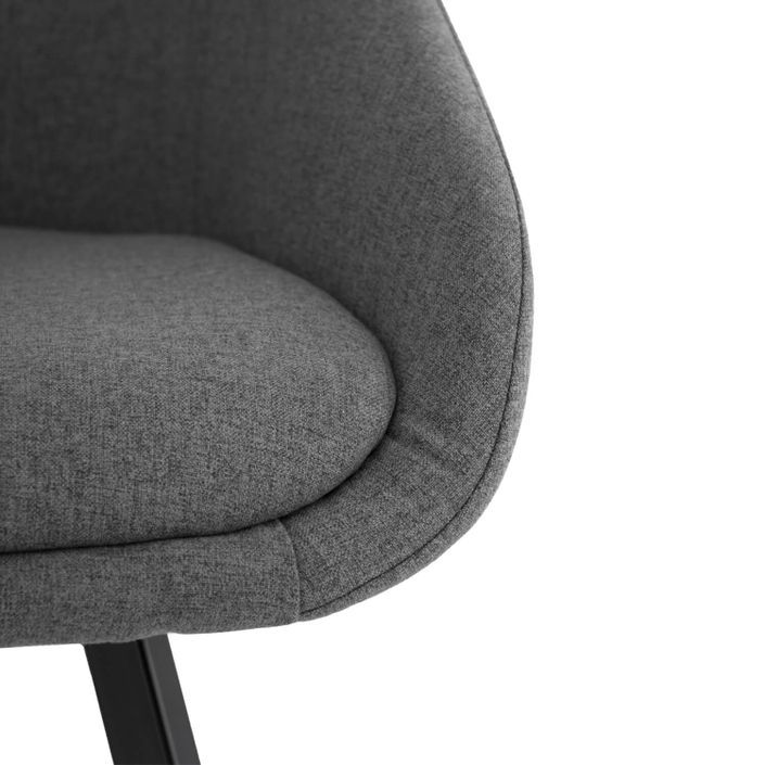 Chaise moderne tissu gris foncé et pieds métal noir Galie - Photo n°6