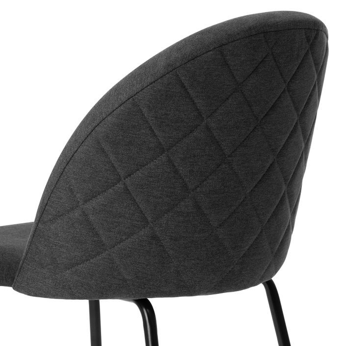 Chaise moderne tissu gris foncé rembourré et pieds métal noir Louba - Photo n°6