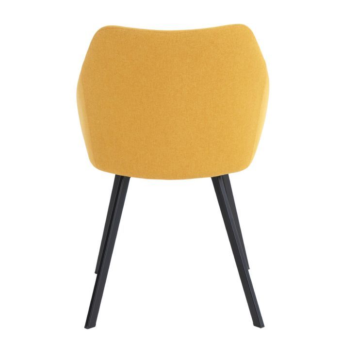 Chaise moderne tissu jaune moutarde et pieds métal noir Galie - Photo n°5
