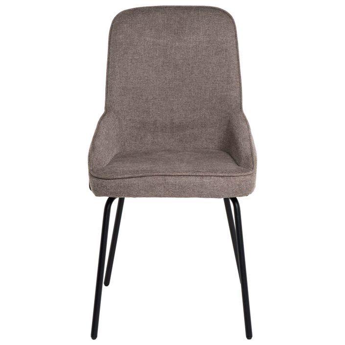 Chaise moderne tissu marron et pieds métal noir Loven - Photo n°4