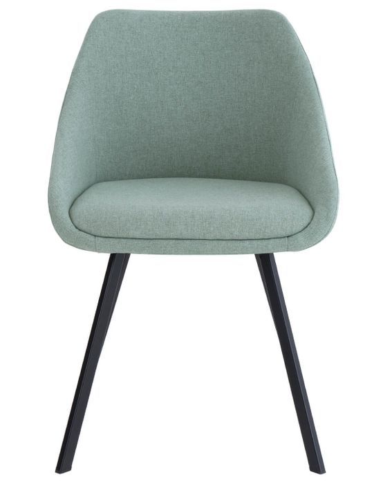 Chaise moderne tissu vert menthe et pieds métal noir Galie - Photo n°3