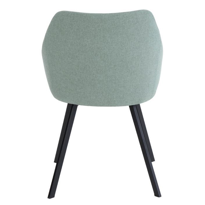 Chaise moderne tissu vert menthe et pieds métal noir Galie - Photo n°5