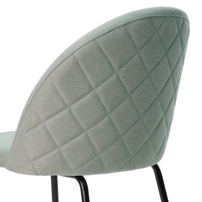Chaise moderne tissu vert menthe rembourré et pieds métal noir Louba - Photo n°6