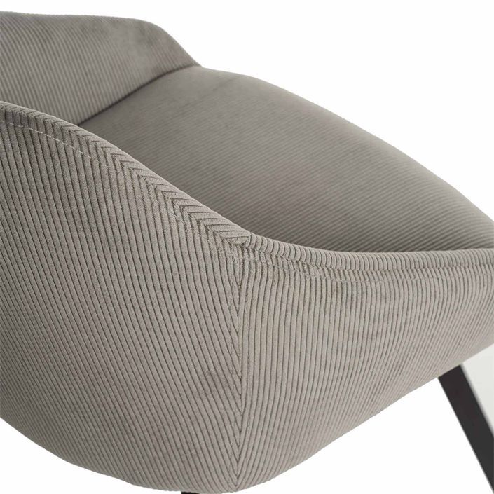 Chaise moderne velours gris clair et pieds métal noir Maggie - Photo n°7