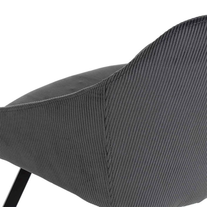Chaise moderne velours gris foncé et pieds métal noir Maggie - Photo n°6
