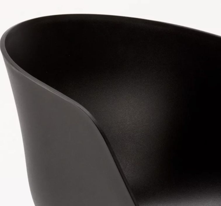 Chaise noir et pied métal effet bois Doker - Photo n°3