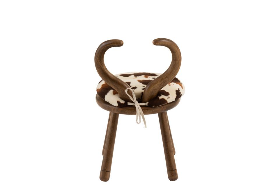 Chaise oreille de vache bois marron Meza D 36 cm - Photo n°5