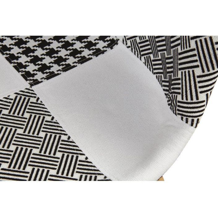 Chaise patchwork noir et blanc et pieds bois massif clair Kadra - Photo n°6