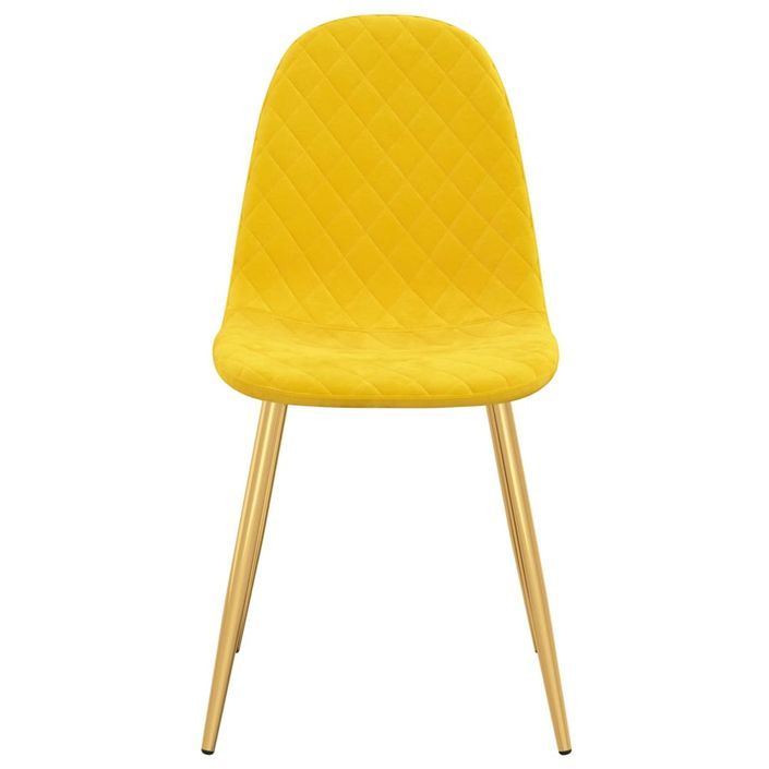 Chaise pieds métal doré et assise velours jaune Skyla - Lot de 2 - Photo n°4