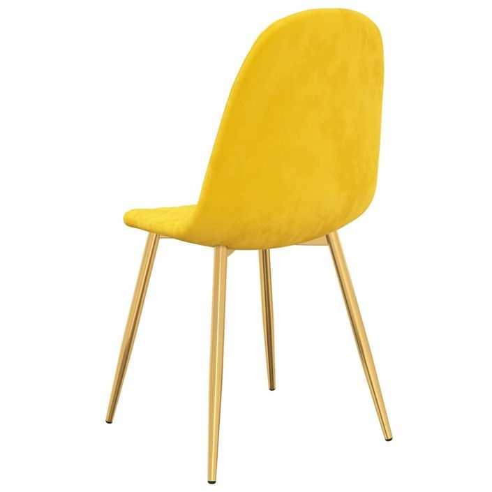 Chaise pieds métal doré et assise velours jaune Skyla - Lot de 2 - Photo n°6