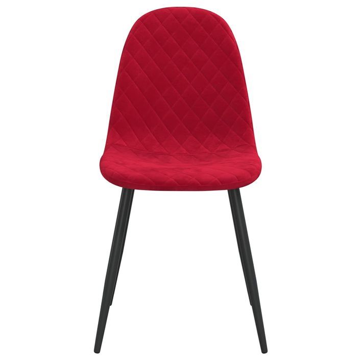 Chaise pieds métal noir et assise velours rouge bordeaux Skyla - Lot de 2 - Photo n°4
