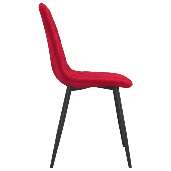 Chaise pieds métal noir et assise velours rouge bordeaux Skyla - Lot de 2 - Photo n°5