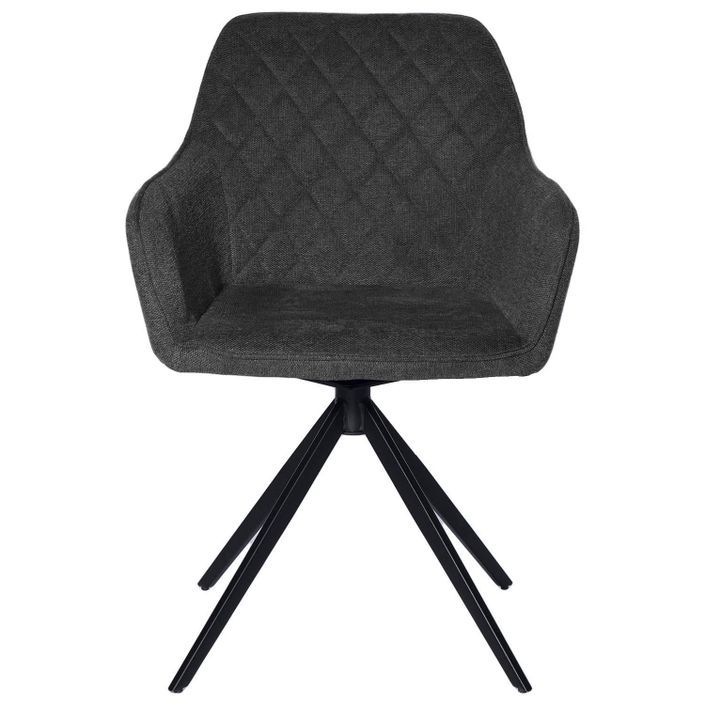 Chaise pivotante à 180º avec accoudoir tissu et pieds métal noir Valera - Photo n°4